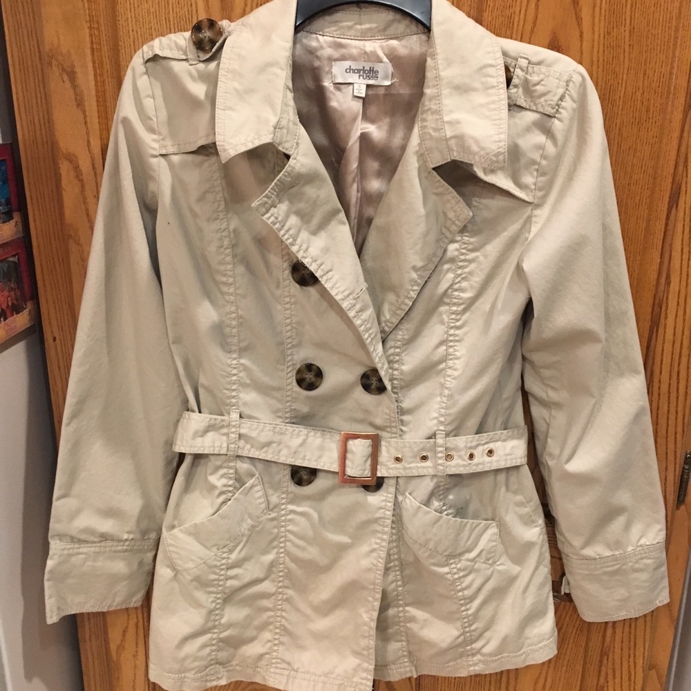 CHARLOTTE RUSSE SMALL KHAKI MILITARY STYLE JACKET